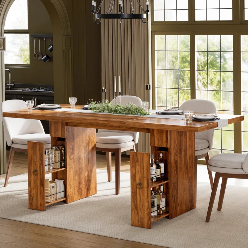 70.8_+Rectangle+Dining+Table+with+Built-In+Storage+Drawer-111966314